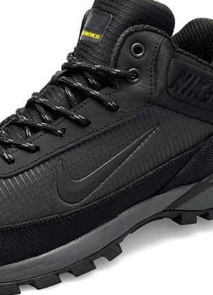 Зимние мужские кроссовки nike rivah gore-tex black gray fur#найк9 фото