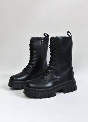 Женские зимние высокие ботинки boots urban black