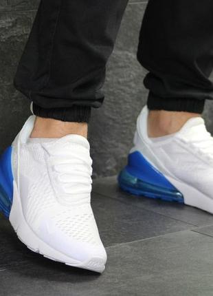 Кроссовки мужские nike air max 270, белые с синим ( размер 44,45)