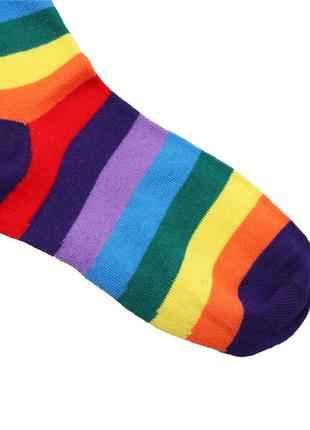 Гольфы выше колена полосатые 1139 разноцветные заколенки яркие полоски чулки длинные носки в полоску6 фото
