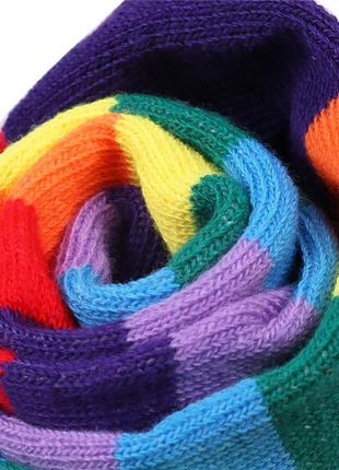 Гольфы выше колена полосатые 1139 разноцветные заколенки яркие полоски чулки длинные носки в полоску8 фото