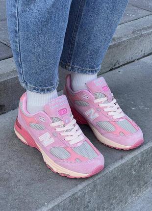 Женские кроссовки new balance 993 pink joe freshgoods performance art powder pink7 фото