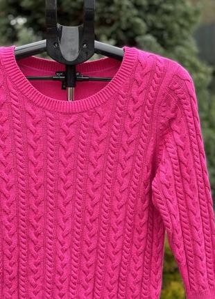 H&amp;m стильный вязаный/ коси свитер кофта фуксия альпака акрил вискоза м6 фото