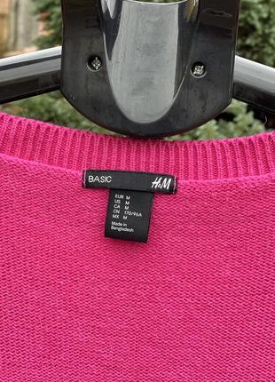 H&amp;m стильный вязаный/ коси свитер кофта фуксия альпака акрил вискоза м5 фото