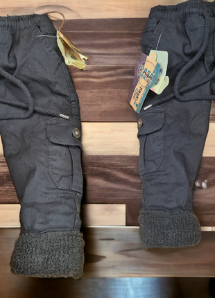 Детские зимние джинсы, штаны на травке мер от 9 мес до 3 лет2 фото