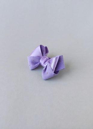 Сиреневые, вельветовые бантики для волос, ручной работы.