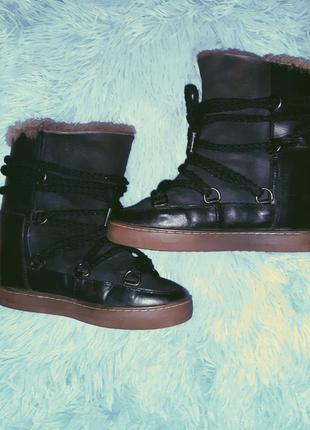 Ботинки зимние 35-36размер isabel marant с широкой шнуровкой5 фото