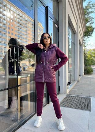 Спортивный костюм на флисе тройка с жилеткой на синтепоне2 фото