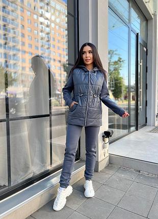 Спортивный костюм на флисе тройка с жилеткой на синтепоне7 фото