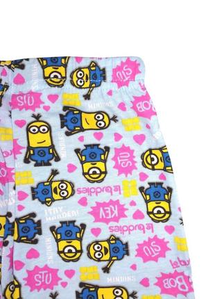 Легкая хлопковая пижама с миньонами minions на девочек4 фото