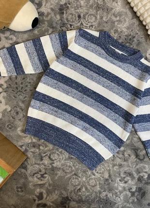 Стильний светрик baby gap 18-24 1,5-2 86-92 синій в смужку светр