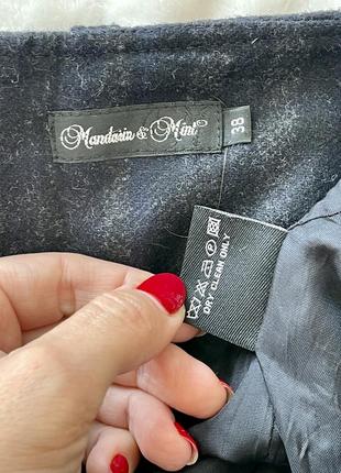 Mandarin & mint асимметрическая юбка шерсть на пуговицах8 фото