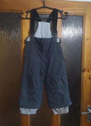 Лишні штани 92 розмір на 1,5-2 роки зимовий напівкомбінезон сірий непромокаючий балонові штани на сніг