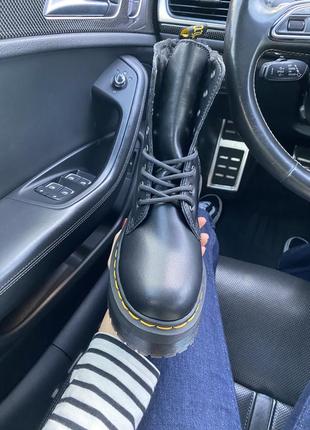 Мартенсы с мехом jadon dr.martens черные5 фото