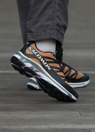 Зимние мужские кроссовки salomon xt-4 advanced black brown новинка 20239 фото