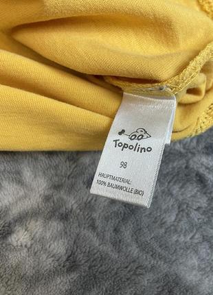 Яркий лонгслив topolino 92-98 2-3 24-36 желтый реглан тонкая кофта6 фото