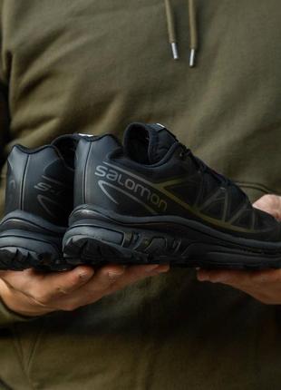 Новинка зимние мужские кроссовки salomon xt-6 adv all black2 фото