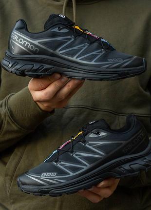 Новинка зимние мужские кроссовки salomon xt-6 adv all black4 фото