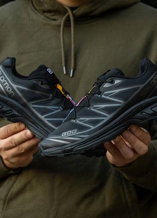Новинка зимние мужские кроссовки salomon xt-6 adv all black
