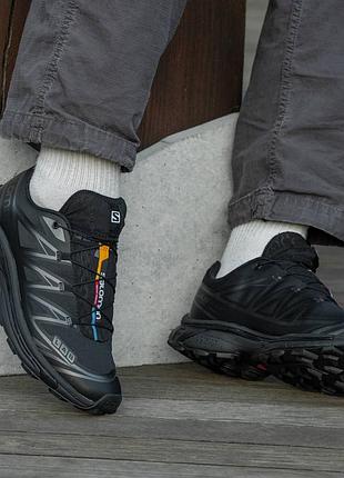 Новинка зимние мужские кроссовки salomon xt-6 adv all black10 фото