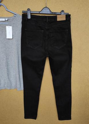 Мягкие стрейтчевые черные джинсы скини высокая посадка zara7 фото