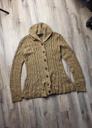 Кофта кардеган вязаная ralph lauren vintage hand knit ручная работа шолк
