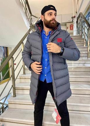 Мужская куртка / качественная куртка boss в сером цвете на каждый день