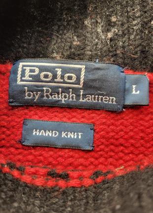 Кофта polo ralph lauren vintage hand knit ручная работа шерсть2 фото