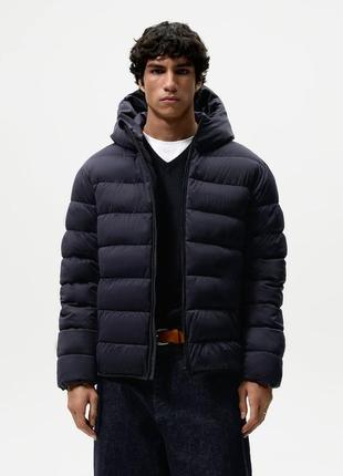 Zara куртка, стеганная, короткая, с капюшоном, оригинал, теплая