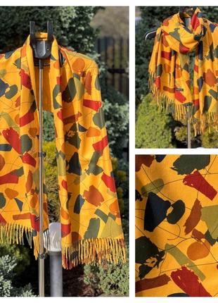 Теплий кашеміровий великий шарф палантин яскравий