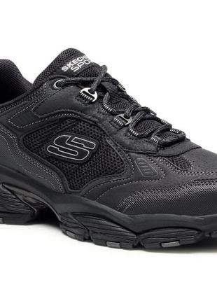 Кросівки чоловічі скечерс (skechers 237145/bbk) чорний шкіра+сітка