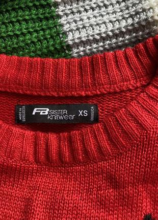 Новогодний свитер красный мирер с оленем2 фото