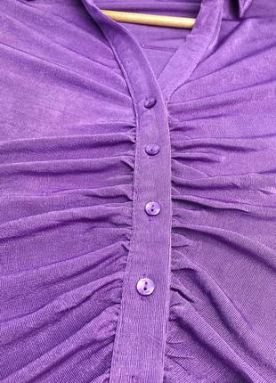 Женская рубашка фиолетовая amisu пиджак платье3 фото