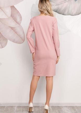 Розовое платье с разрезами3 фото