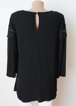 Блуза чёрная с кружевом из вискозы george размер 142 фото
