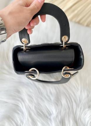 Женская сумка christian dior lady black mini8 фото