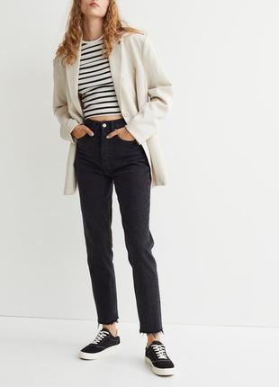 Джинси мом mom висока посадка рваний низ h&m