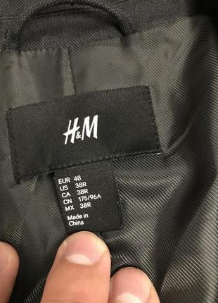 Мужской пиджак h&m (эйч энд эм хлрр идеал оригинал черно-синий)3 фото