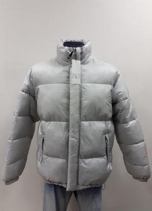 Zara куртка, дутая, теплая, светлая, оригинал, короткая2 фото