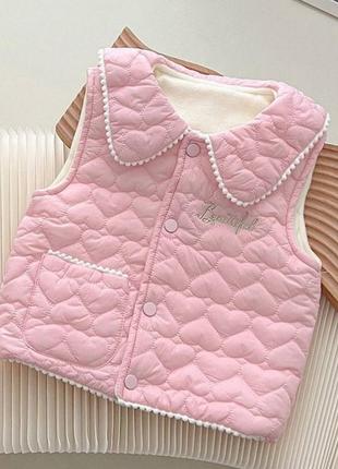 Стильний жилет для дівчинки рожевий beautiful 90 - 130 см