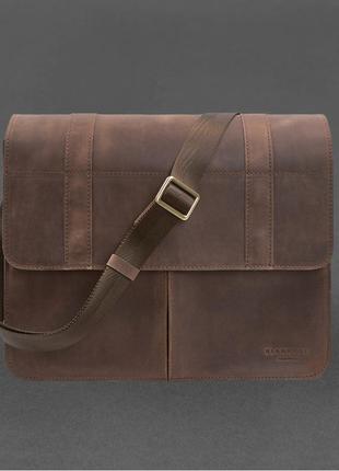 Кожаная сумка-портфель темно-коричневый crazy horse classic5 фото