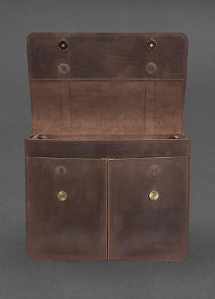 Кожаная сумка-портфель темно-коричневый crazy horse classic6 фото