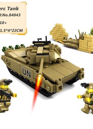 Набір військовий конструктор сучасна техніка 4 танки + солдати для без коробок (1242 деталі)3 фото