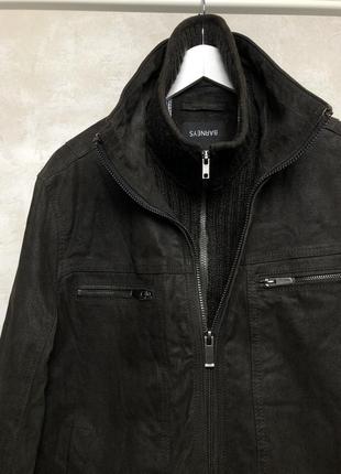 Кожаная куртка barneys размер м кожанка натуральная кожа замша замшевая ветровка многодетальная утеплённая debenhams