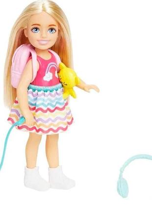 Лялька барбі челсі та набір для подорожей із цуценям barbie chelsea travel set with puppy hjy17