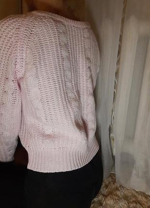 Бледно-розовый свитер4 фото
