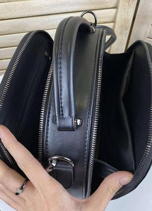 Замшевая женская сумочка на плечо экокожа рептилии черная, маленькая сумка для девочек7 фото