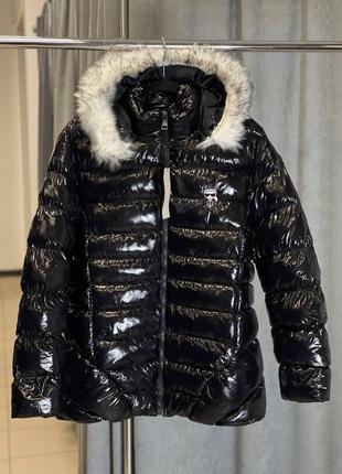 Женская зимняя куртка в стиле karl lagerfeld