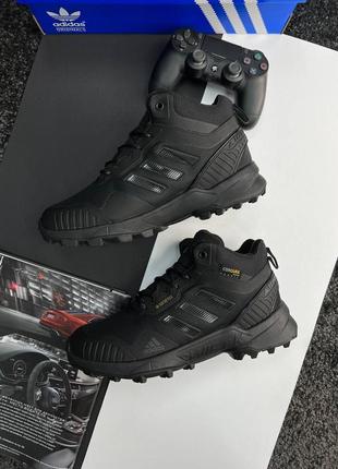 Шикарные мужские кроссовки "adidas terrex gore-tex cordura all black fur winter"