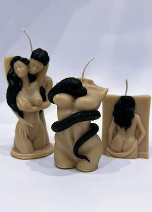 Свечи в форме тела,змея,пара,девушка 18+ подарочный набор